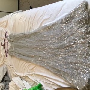 A silver Prom dress.